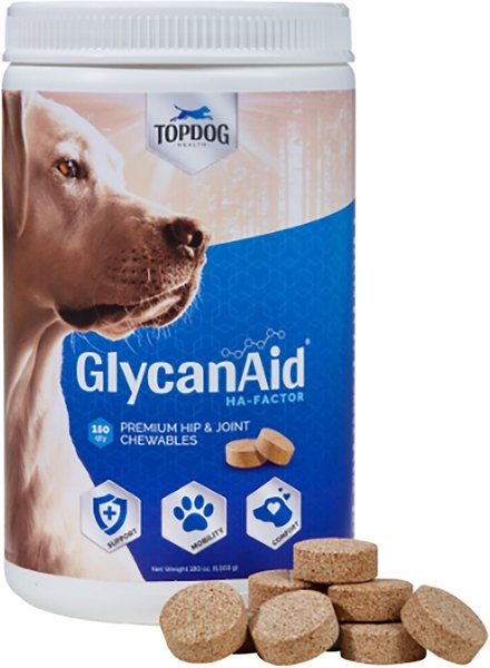 TopDog Health GlycanAid HA Factor Hip & Joint Chewables Dog Supplement, 300 count slide 1 of 10