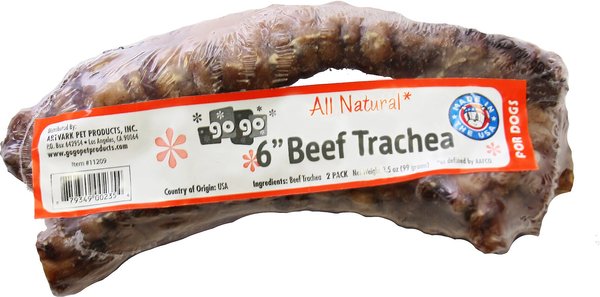 GoGo Pet Products 6-in Beef Trachea Dog Treats, 2 count slide 1 of 1