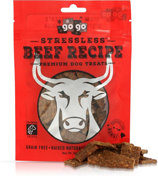 GoGo Pet Products Stressless Beef Recipe Grain-Free Training Dog Treats, 3-oz bag slide 1 of 1
