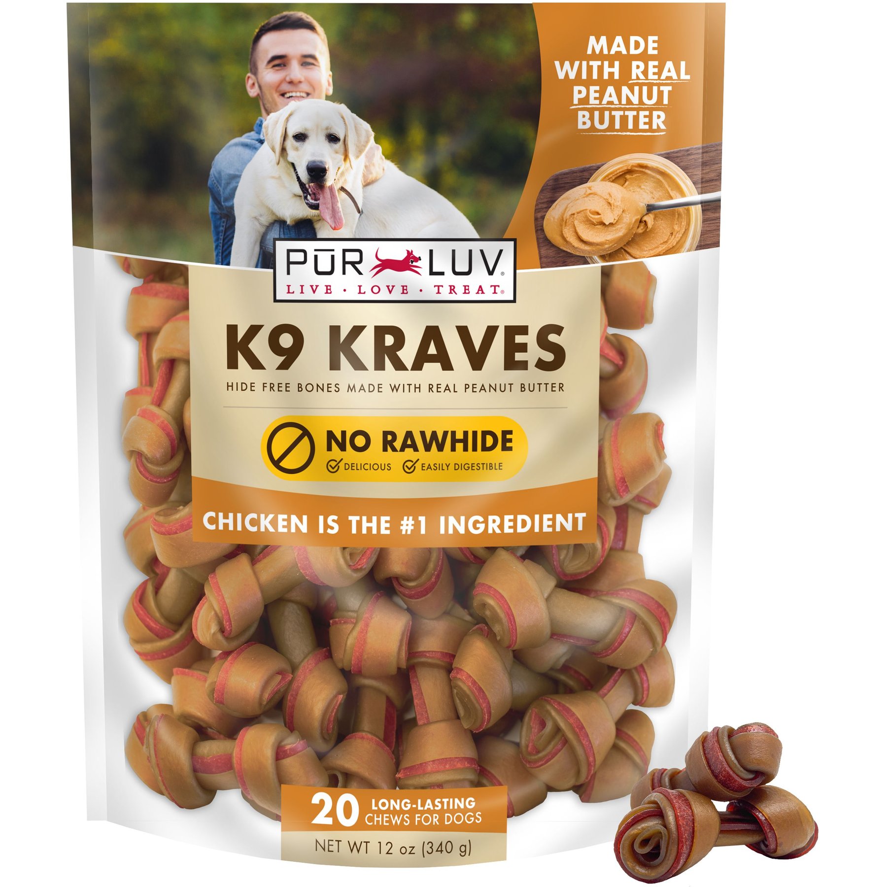 PUR LUV K9 Kraves Peanut Butter Dog Treats 20 count Chewy