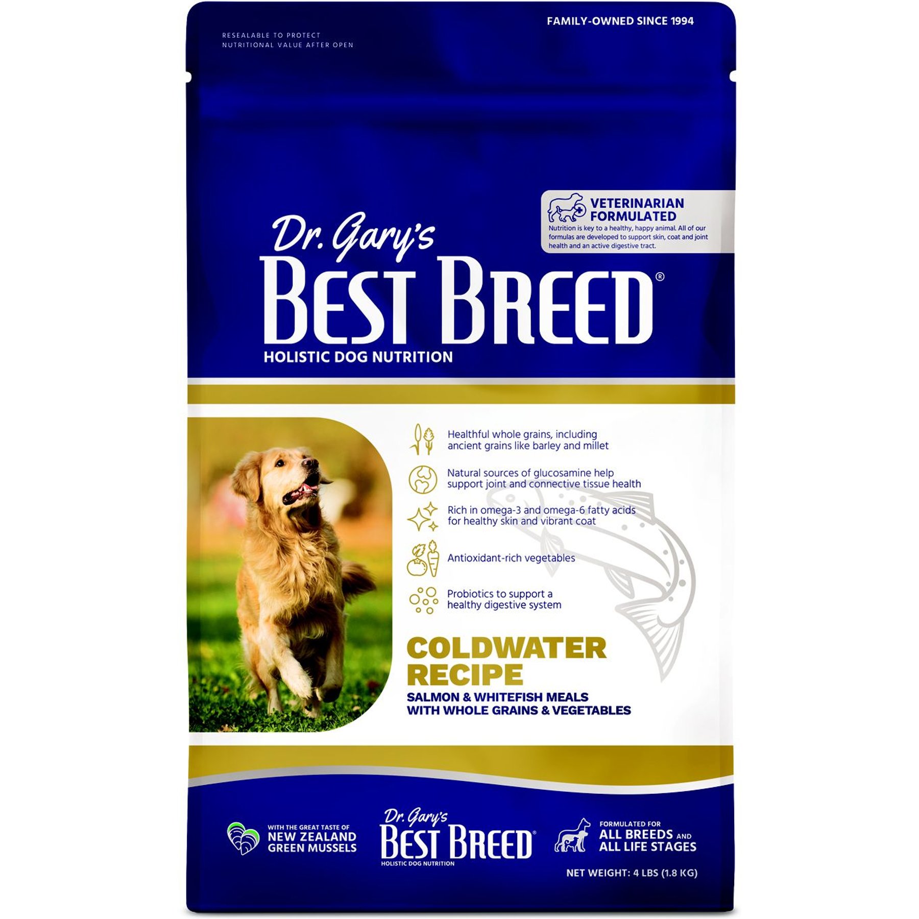 DR. GARY S BEST BREED Coldwater Recipe Salmon Whitefish Meals Dry Dog Food 4 lb bag Chewy