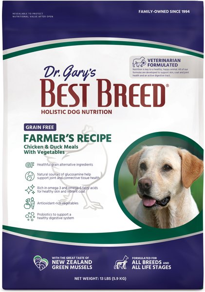 Dr. Gary's Best Breed Grain-Free Farmer's Recipe Dry Dog Food, 13-lb bag slide 1 of 5
