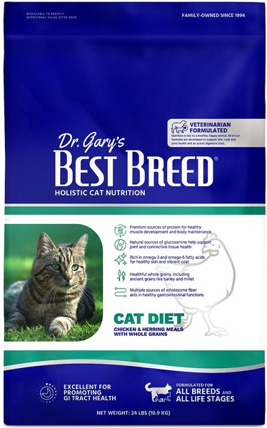 Dr. Gary's Best Breed Holistic All Life Stages Dry Cat Food, 24-lb bag slide 1 of 5