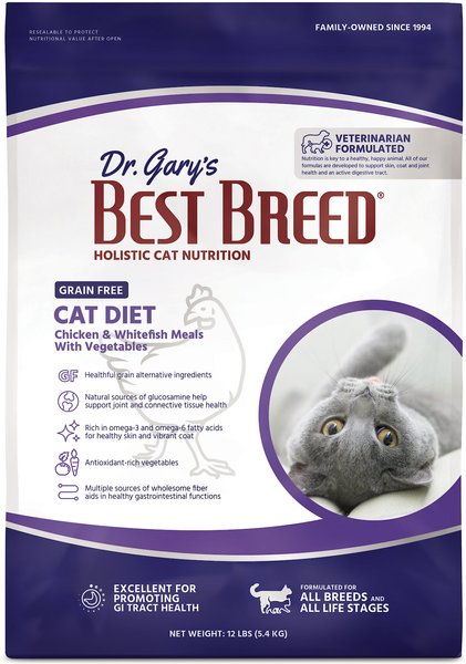 Dr. Gary's Best Breed All Life Stages Grain-Free Dry Cat Food, 12-lb bag slide 1 of 5