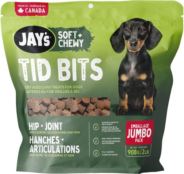 Discontinued - JAY'S SOFT & CHEWY Tid Bits Hip & Joint Dog Treats, 32 ...