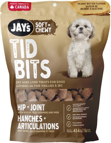Jay's Soft & Chewy Tid Bits Hip & Joint Peanut Butter Flavor Dog Treats, 16-oz bag slide 1 of 2