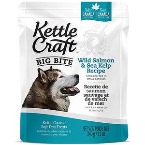 Kettle Craft Big Bite Wild Salmon & Sea Kelp Recipe Dog Treats, 12-oz bag