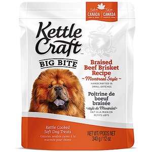 Kettle Craft Big Bite Braised Beef Brisket Recipe Dog Treats, 12-oz bag