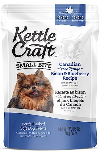 Kettle Craft Small Bite Canadian Free Range Bison & Blueberry Recipe Dog Treats, 6-oz bag slide 1 of 2