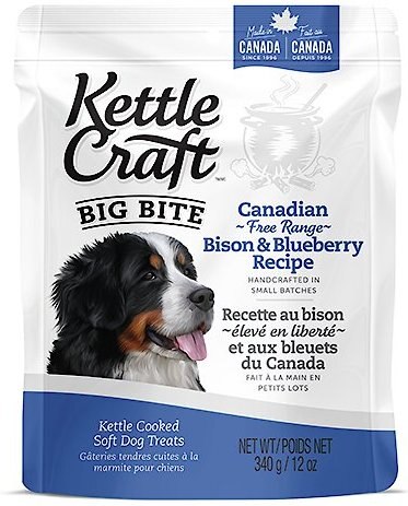 Kettle Craft Big Bite Canadian Free Range Bison & Blueberry Recipe Dog Treats, 12-oz bag slide 1 of 2