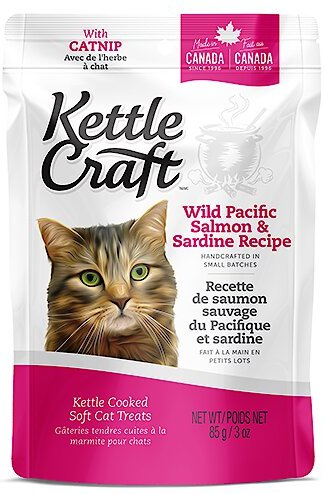 Kettle Craft Wild Pacific Salmon & Sardine Recipe Cat Treats, 3-oz bag slide 1 of 2