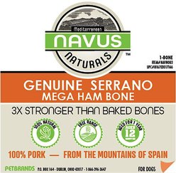 Navus Naturals Genuine Serrano Mega Ham Bone Dog Treat slide 2 of 5