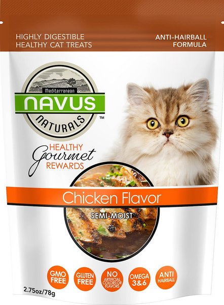 Navus Naturals Healthy Gourmet Rewards Chicken Flavor Semi-Moist Cat Treats, 2.75-oz bag slide 1 of 6