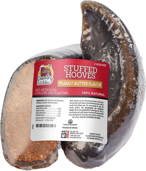 Country Kitchen Stuffed Hooves Peanut Butter Flavor Dog Treat, 2 count slide 1 of 4