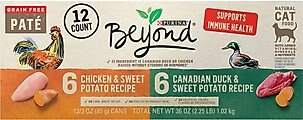Purina Beyond Poultry Variety Pack Grain-Free Natural Pate Wet Cat Food, 3-oz can, case of 12, 2 count