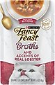 Fancy Feast Broths Seafood Bisque & Accents of Real Lobster Grain-Free Cat Food Topper, 1.4-oz, case of 16