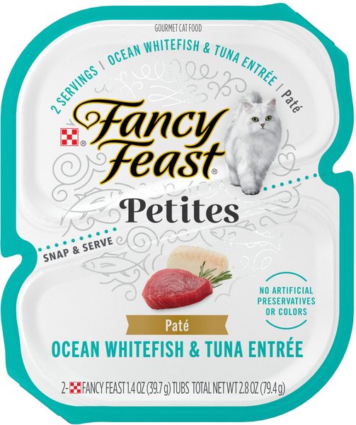 Fancy Feast Petites Pate Ocean Whitefish & Tuna Entrée Wet Cat Food, 2.8-oz, case of 12 slide 1 of 8