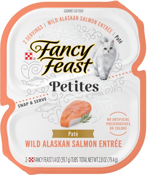 Fancy Feast Petites Pate Wild Alaskan Salmon Entree Wet Cat Food, 24 Servings, 2.8-oz, case of 12 slide 1 of 9
