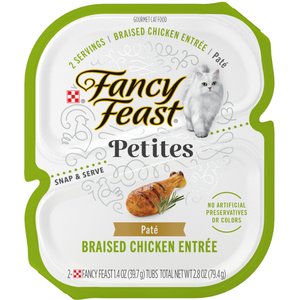 Fancy Feast Petites Pate Braised Chicken Entrée Wet Cat Food, 2.8-oz, case of 12