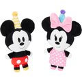 Disney Mickey Mouse & Minnie Mouse Birthday Plush Cat Toy with Catnip, 2 count
