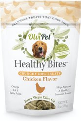 OlviPet Healthy Bites Chicken Flavor Crunchy Dog Treats, 6-oz pouch