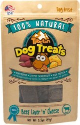 Tibetan Dog Treats Beef Liver 'n' Cheese Grain-Free Dehydrated Dog Treats, 3.5-oz pouch