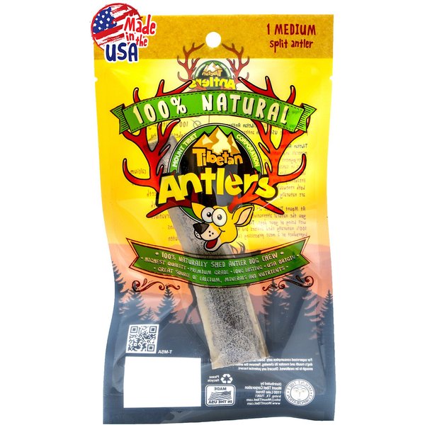 Tibetan Dog Chew Whole Antler Grain-Free Dog Treat, 1 count, Medium