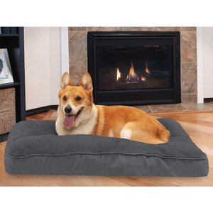 FurHaven Snuggle Deluxe Pillow Cat & Dog Bed w/Removable Cover, Gray, Large