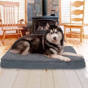 FurHaven Snuggle Deluxe Orthopedic Pillow Cat & Dog Bed w/Removable Cover, Gray, Jumbo