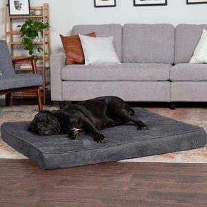 FurHaven Snuggle Deluxe Orthopedic Pillow Cat & Dog Bed with Removable Cover, Gray, Jumbo Plus