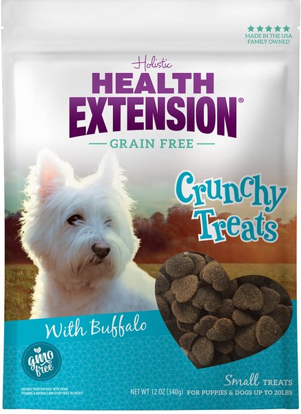 Health Extension Small Buffalo Heart Shaped Grain-Free Crunchy Dog Treats, 12-oz bag slide 1 of 4