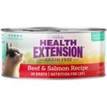 Health Extension Beef & Salmon Grain-Free Wet Cat Food, 2.8-oz can, case of 24