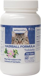 PetsPrefer Hairball Control Chicken Flavor Tablet Cat Supplement, 60 count