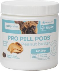 PetsPrefer Pro Pill Pods Small Peanut Butter Chicken Flavor Soft Chew Dog Treats, 30 count