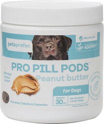 PetsPrefer Pro Pill Pods Large Peanut Butter Chicken Flavor Soft Chew Dog Treats, 30 count