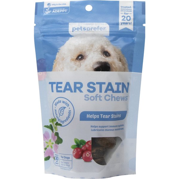 PetsPrefer Tear Stain Removal Pork Flavor Soft Chew Dog Supplement, 30 count