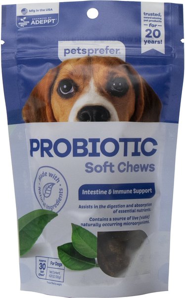 PetsPrefer Probiotic Digestive Health Pork Flavor Soft Chew Dog Supplement, 30 count slide 1 of 2