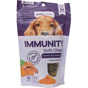 PetsPrefer Immunity Support Pork Flavor Soft Chew Dog Supplement, 120-gram bottle