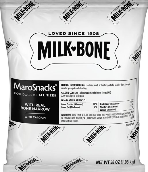 Milk-Bone MaroSnacks Real Bone Marrow Refill Pack Dog Treats, 38-oz, case of 2 slide 1 of 5