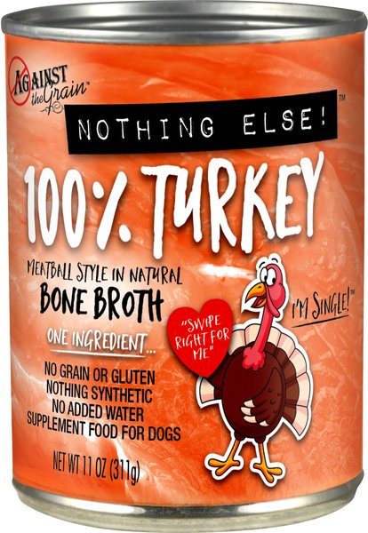 Against the Grain Nothing Else! Turkey Recipe Limited Ingredient Diet Wet Dog Food, 11-oz can, case of 12 slide 1 of 5