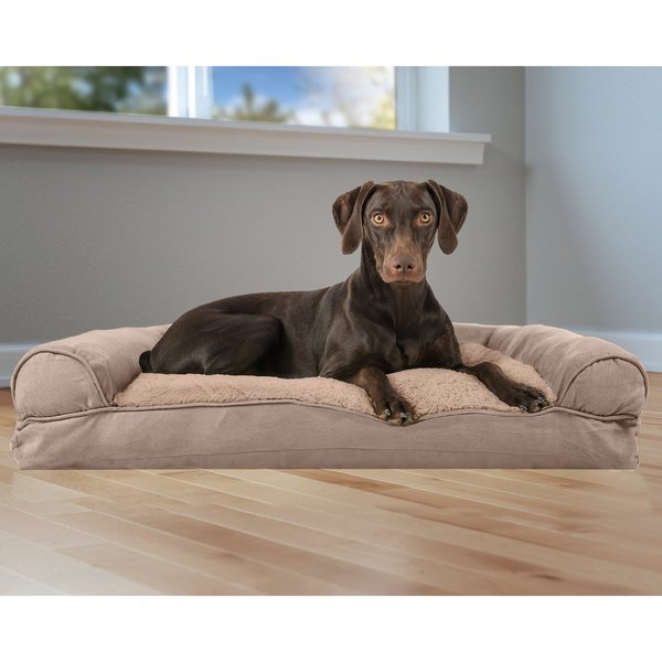 FURHAVEN Plush & Suede Orthopedic Sofa Cat & Dog Bed, Deep Pool, Jumbo
