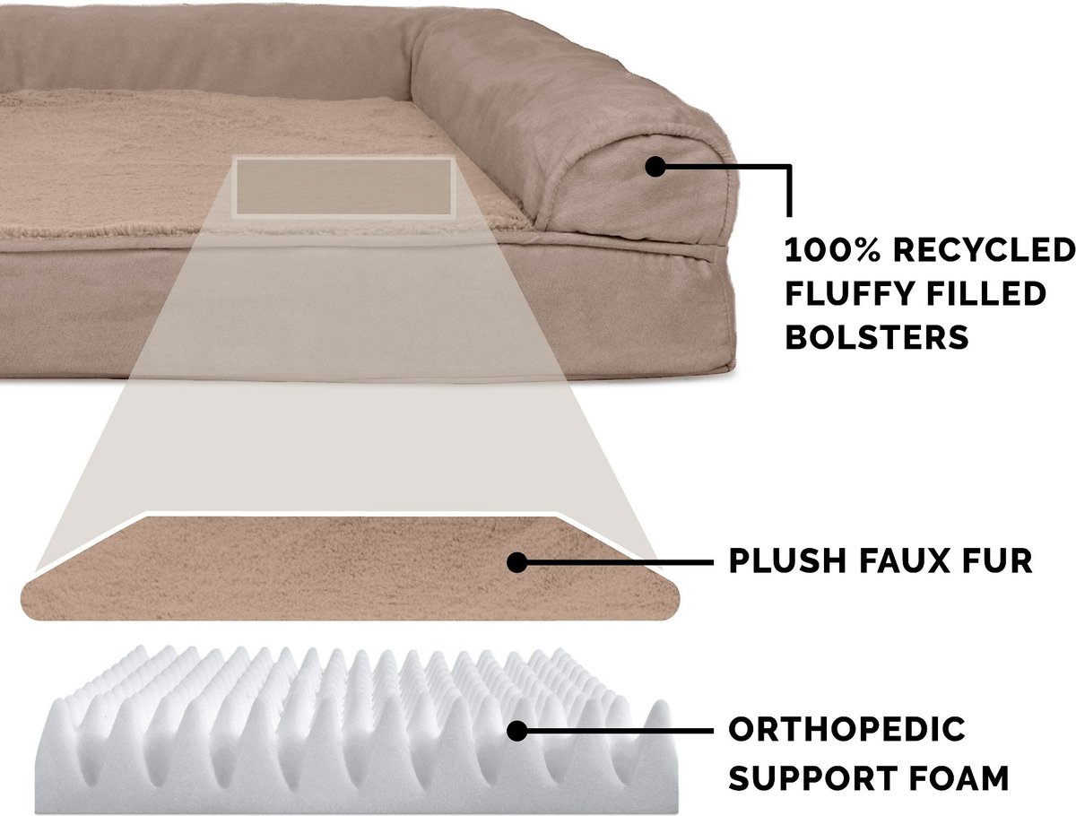 Frisco orthopedic textured plush bolster sofa dog outlet bed