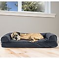 FurHaven Quilted Bolster Cat & Dog Bed with Removable Cover, Iron Gray, Medium
