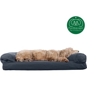 FurHaven Quilted Orthopedic Sofa Cat & Dog Bed with Removable Cover, Iron Gray, Large