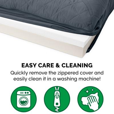 Show full view: FurHaven Quilted Memory Top Bolster Cat & Dog Bed with Removable Cover, Iron Gray, Medium slide 9 of 10