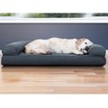 FurHaven Quilted Cooling Gel Bolster Cat & Dog Bed w/Removable Cover, Iron Gray, Jumbo