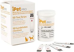iPet PRO Blood Glucose Monitoring & Blood Glucose Test Strips for Dogs & Cats, 50 strips