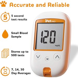 iPet PRO Blood Glucose Monitoring & Blood Glucose Test Strips for Dogs & Cats, 50 strips