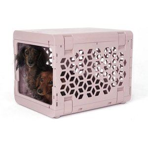 KindTail Pawd Collapsible Dog & Cat Crate, Pink