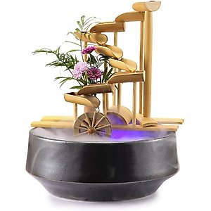 Lifegard Aquatics Bamboo Money Fish Aquarium Fountain & Plant Holder